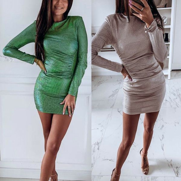 women's long sleeve mini dress round neck party evening club size s-xl kg-602, Black;gray
women's long sleeve mini dress round neck party evening club size s-xl kg-602, Black;gray