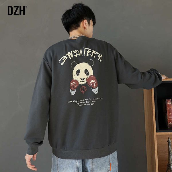 long sleeve sweater men's fashion brand round neck autumn and winter style plush thickening panda clothing trend, Black
long sleeve sweater men's fashion brand round neck autumn and winter style plush thickening panda clothing trend, Black