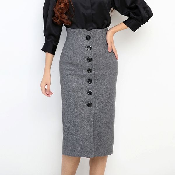 2021 new thick wool high waist womens autumn winter vintage button package hip elegant office lady pencil skirt woman skirts n63j, Black
2021 new thick wool high waist womens autumn winter vintage button package hip elegant office lady pencil skirt woman skirts n63j, Black