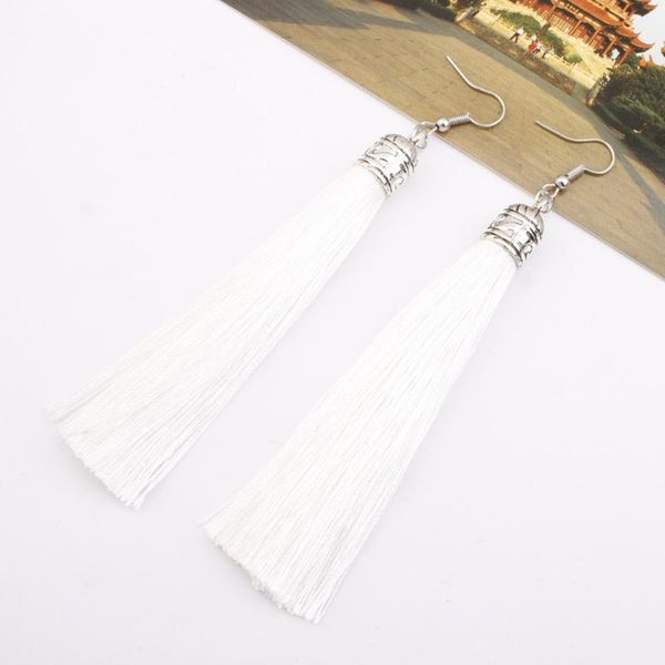 14 colors tassel earrings women fashion jewelry bohemian drop dangle long earrings silk fabric ethnic vintage, Silver
14 colors tassel earrings women fashion jewelry bohemian drop dangle long earrings silk fabric ethnic vintage, Silver
