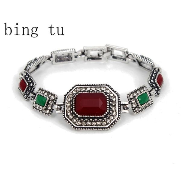 bing tu women vintage jewelry green red resin bracelets antique silver color bracelet bangle pulsera de bisuteria, Black
bing tu women vintage jewelry green red resin bracelets antique silver color bracelet bangle pulsera de bisuteria, Black