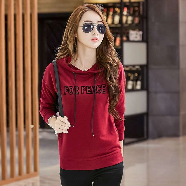 wine red thin spring and autumn women's sweater coat hooded long sleeve top, Black
wine red thin spring and autumn women's sweater coat hooded long sleeve top, Black