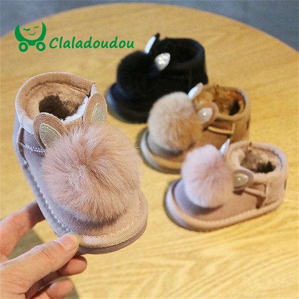 claladoudou 12-14cm brand genuine leather toddler girl snow cute pompom rubber kids warm girls boots with fur shoes y201028, Black;grey
claladoudou 12-14cm brand genuine leather toddler girl snow cute pompom rubber kids warm girls boots with fur shoes y201028, Black;grey