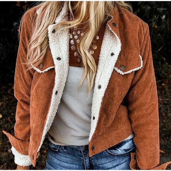 corduroy patchwork lambswool coat for women turn-down collar thick warm streetwear single breasted female jacket 2021 winter1, Black;brown
corduroy patchwork lambswool coat for women turn-down collar thick warm streetwear single breasted female jacket 2021 winter1, Black;brown