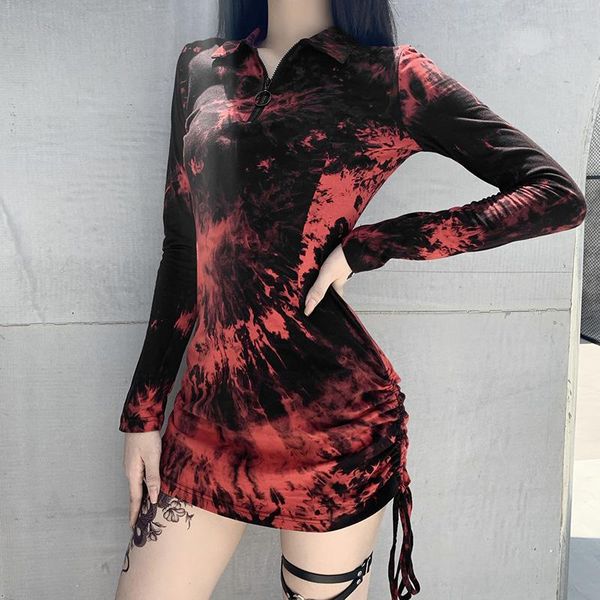 red tie-dye print mini bodycon dress gothic harajuku bandage long sleeve neck slim dresses female vintage dress autumn, Black;gray
red tie-dye print mini bodycon dress gothic harajuku bandage long sleeve neck slim dresses female vintage dress autumn, Black;gray