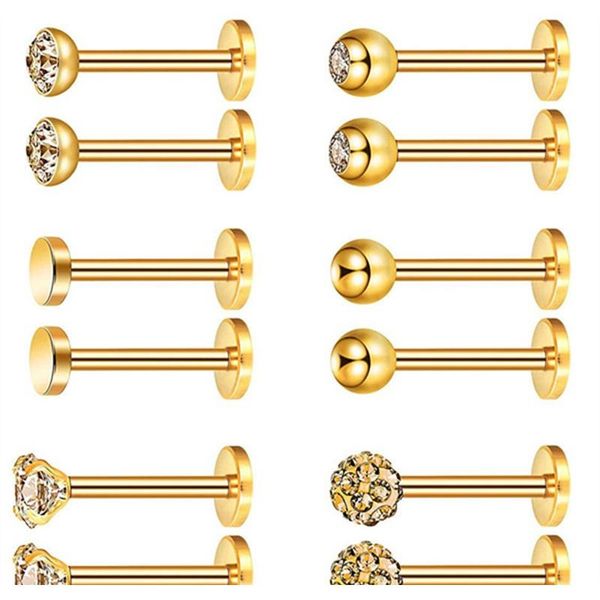 12pc stainless steel zircon barbell tongue ring nose labret piercing kit tragus tongue piercing ball earring pircing lengua lote f jllzvh, Silver 
12pc stainless steel zircon barbell tongue ring nose labret piercing kit tragus tongue piercing ball earring pircing lengua lote f jllzvh, Silver