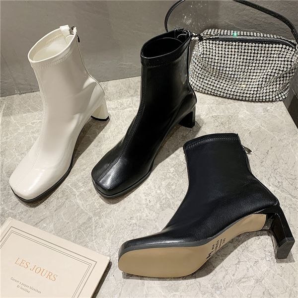 2021 women's fashions six inches tall ankle winter lady soft leather toe white boots shoes qhn4, Black
2021 women's fashions six inches tall ankle winter lady soft leather toe white boots shoes qhn4, Black