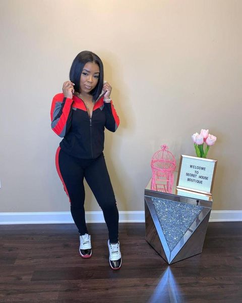 women tracksuit 2 piece sets wholesale contrast color casual hoodied zipper sportswear two piece sets htf-6051, Gray
women tracksuit 2 piece sets wholesale contrast color casual hoodied zipper sportswear two piece sets htf-6051, Gray