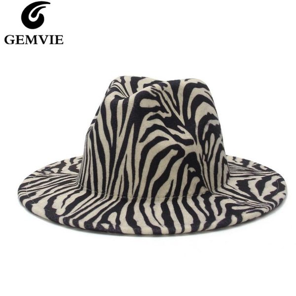 GEMVIE Wide Brim New Fashion Zebra Fedora Hat For Women Wool Felt Hat For Men Panama Style Jazz Cap Gamble, Blue;gray 
GEMVIE Wide Brim New Fashion Zebra Fedora Hat For Women Wool Felt Hat For Men Panama Style Jazz Cap Gamble, Blue;gray