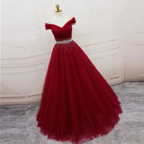 party dresses off shoulder burgundy beaded tulle a line long prom floor length women gowns custom made 2021, White;black
party dresses off shoulder burgundy beaded tulle a line long prom floor length women gowns custom made 2021, White;black