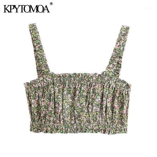 kpytomoa women 2020 sweet fashion floral print cropped blouses vintage pleated elastic trims strappy female shirts chic 1, White
kpytomoa women 2020 sweet fashion floral print cropped blouses vintage pleated elastic trims strappy female shirts chic 1, White