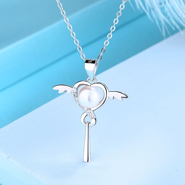 s925 sterling silver cross necklace female wing freshwater pearl pendant fashion collar chain accessories
s925 sterling silver cross necklace female wing freshwater pearl pendant fashion collar chain accessories