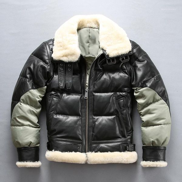 brand keep warm men's genuine goat leather down jacket vintage classic designer sheep skin autumn winter luxury coat large size1, Black
brand keep warm men's genuine goat leather down jacket vintage classic designer sheep skin autumn winter luxury coat large size1, Black