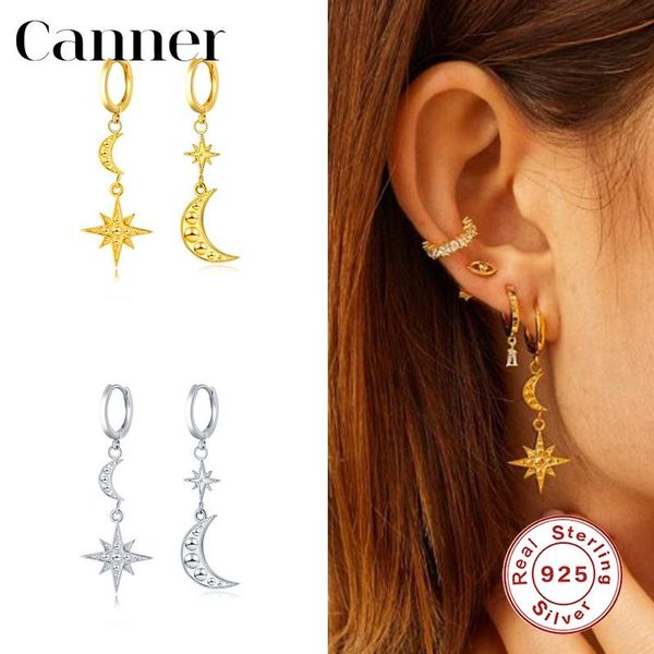 hoop & huggie canner earrings for women 925 sterling silver pendientes dangle pendant star moon korean fine jewelry joyero w5, Golden;silver
hoop & huggie canner earrings for women 925 sterling silver pendientes dangle pendant star moon korean fine jewelry joyero w5, Golden;silver