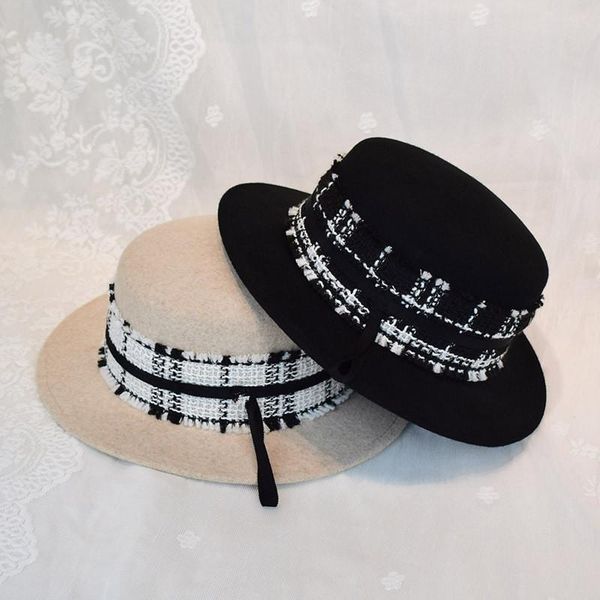 stingy brim hats 202112-chenxing autumn winter wool classic plaid ribbon fedoras cap men women leisure panama jazz hat, Blue;gray
stingy brim hats 202112-chenxing autumn winter wool classic plaid ribbon fedoras cap men women leisure panama jazz hat, Blue;gray