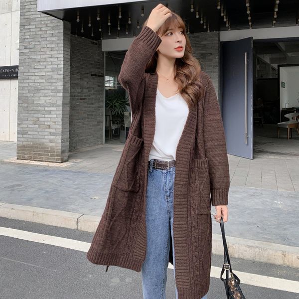 women's clothing 2020 autumn long korean winter released oversized sweater cardigan female, White;black
women's clothing 2020 autumn long korean winter released oversized sweater cardigan female, White;black