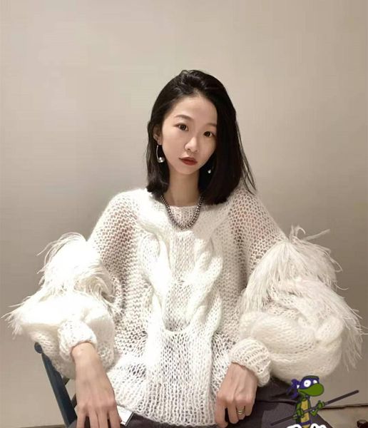 autumn fashion women ostrich hair knitted jumpers ladies white sweater ddxgz3 h1211, White;black
autumn fashion women ostrich hair knitted jumpers ladies white sweater ddxgz3 h1211, White;black