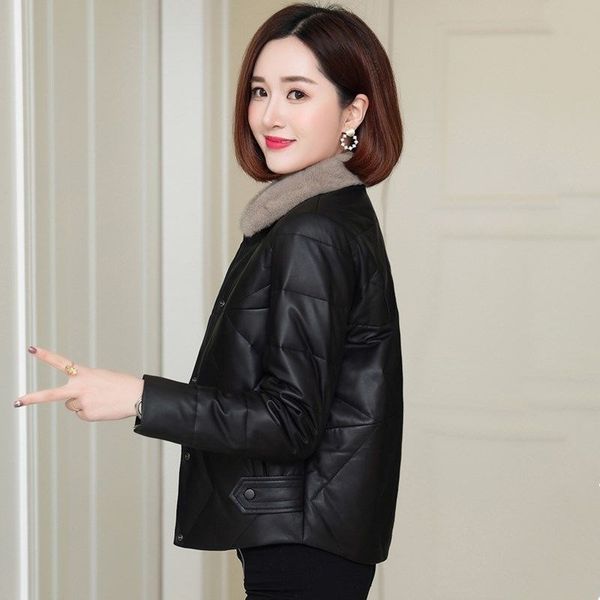 quality winter high women leather jacket fake mink fur parka female korean women's coat jackets manteau femme my5222 37ag, Black
quality winter high women leather jacket fake mink fur parka female korean women's coat jackets manteau femme my5222 37ag, Black