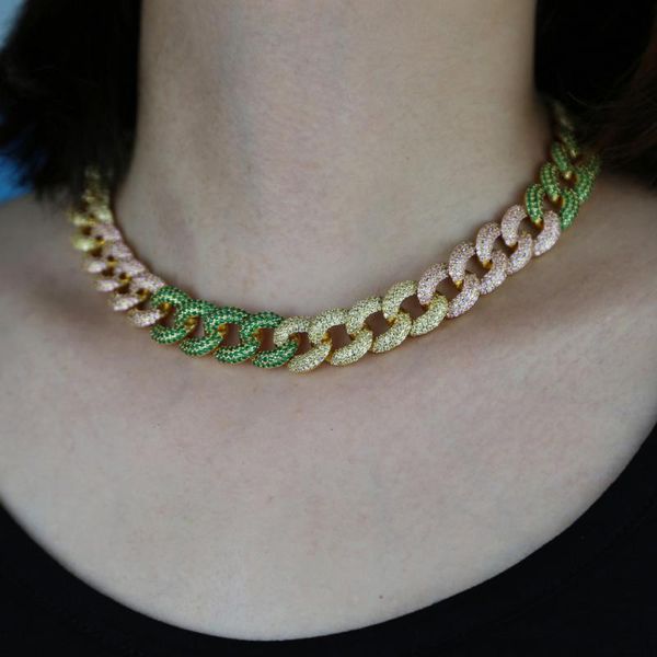 2020 hip hop trend choker necklace jewelry with rainbow colorful cz pave cuban chain women lady heavy statement necklace jewelry, Silver
2020 hip hop trend choker necklace jewelry with rainbow colorful cz pave cuban chain women lady heavy statement necklace jewelry, Silver
