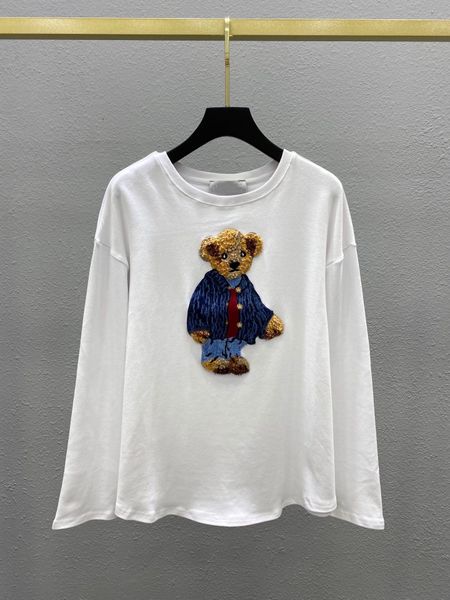 21 early spring new cub long sleeve t-shirt women's plush warm casual top, White