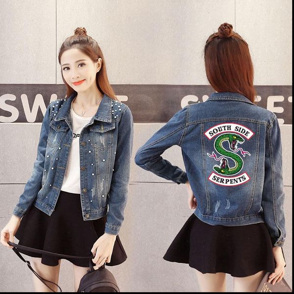 women denim jacket riverdale southside serpents jeans bomber jacket coat casual female outwear solid plus size big size 4xl 5xl, Black;brown
women denim jacket riverdale southside serpents jeans bomber jacket coat casual female outwear solid plus size big size 4xl 5xl, Black;brown