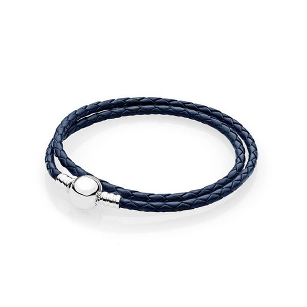 dark blue leather bracelet 925 sterling silver round clasp women's bracelets fine diy charm bangle homme jewellery gift 201211, Black
dark blue leather bracelet 925 sterling silver round clasp women's bracelets fine diy charm bangle homme jewellery gift 201211, Black