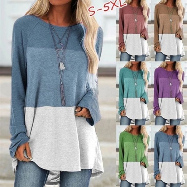 spring autumn round oversized t-shirt long sleeve color matching women's casual loose cotton female clothes tunic tees 220312, White
spring autumn round oversized t-shirt long sleeve color matching women's casual loose cotton female clothes tunic tees 220312, White