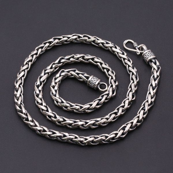 925 sterling silver jewelry handmade braided wire link chain necklace american european antique silver punk style designer necklaces for men
925 sterling silver jewelry handmade braided wire link chain necklace american european antique silver punk style designer necklaces for men