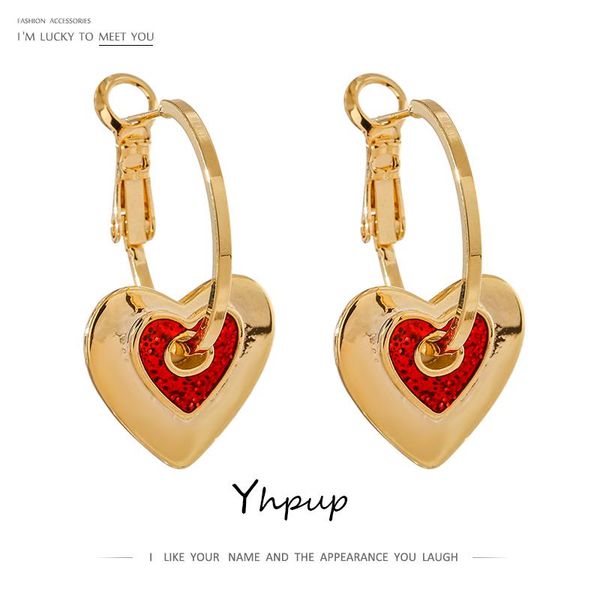 yhpup romantic red enamel heart hoop earrings charm metal gold color cute earrings copper jewelry pendientes mujer moda 2020, Golden;silver
yhpup romantic red enamel heart hoop earrings charm metal gold color cute earrings copper jewelry pendientes mujer moda 2020, Golden;silver