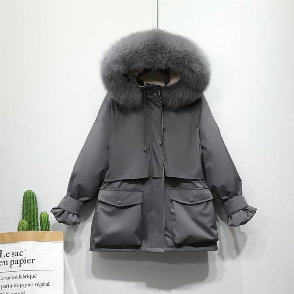 fitaylor winter jacket women large natural fox fur white duck down coat thick parkas warm sash tie up zipper down snow outerwear c1204, Black
fitaylor winter jacket women large natural fox fur white duck down coat thick parkas warm sash tie up zipper down snow outerwear c1204, Black