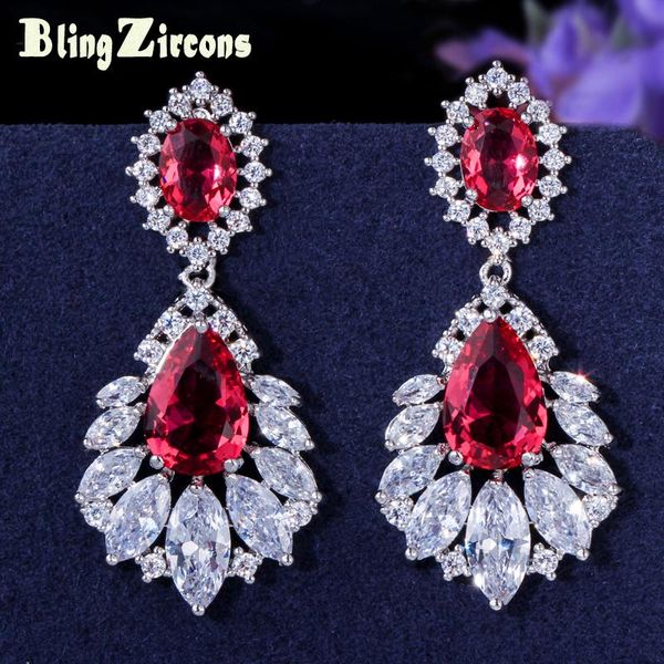beaqueen vintage female big red austrian crystal noble wedding bridal chandelier earrings cz jewelry for women e045, Silver
beaqueen vintage female big red austrian crystal noble wedding bridal chandelier earrings cz jewelry for women e045, Silver