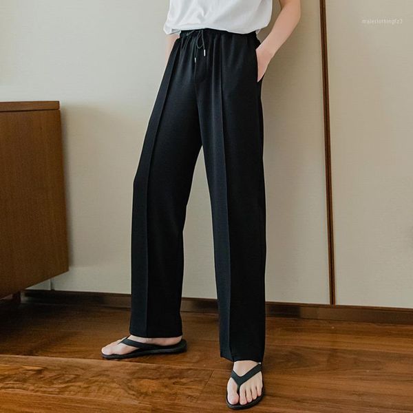 men's pants ewq / men's wear thin casual 2021 fashion wide leg korean style loose straight elstic waist trousers for male y31131, Black
men's pants ewq / men's wear thin casual 2021 fashion wide leg korean style loose straight elstic waist trousers for male y31131, Black