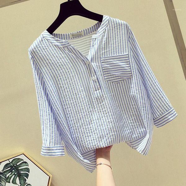 korean clothing women office wear leisure v-neck button stripe half sleeve women's t-shirts with a long sleeve pockets 1, White
korean clothing women office wear leisure v-neck button stripe half sleeve women's t-shirts with a long sleeve pockets 1, White