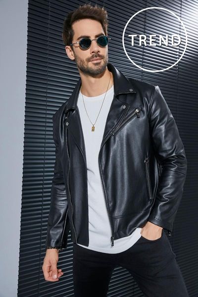 men's fur & faux 2021 motorcycle luxury leather jacket winter men fashion casual windbreak male stand collar outwear, Black
men's fur & faux 2021 motorcycle luxury leather jacket winter men fashion casual windbreak male stand collar outwear, Black