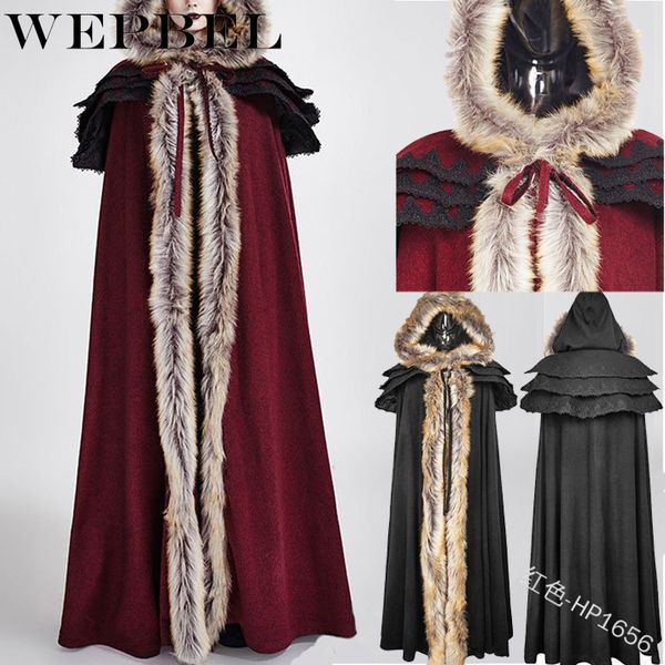 women's steampunk retro party gorgeous winter warm elegant hooded cloak victorian stage performance women long cape coat q1210, Black
women's steampunk retro party gorgeous winter warm elegant hooded cloak victorian stage performance women long cape coat q1210, Black