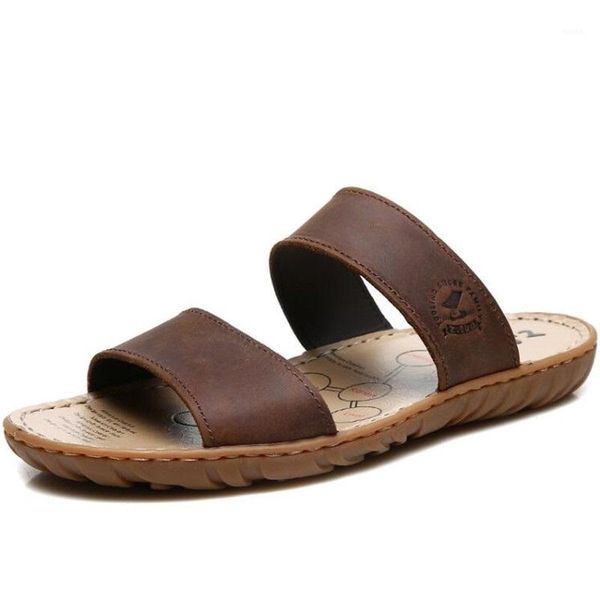 slippers genuine leather men plus size fashion summer waterproof beach shoes flat sandals slide male footwear1, Black
slippers genuine leather men plus size fashion summer waterproof beach shoes flat sandals slide male footwear1, Black