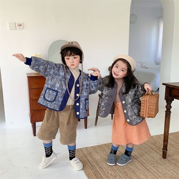 autumn winter boys girls retro floral quilted jackets kids children fashion coats outwears lj201017, Blue;gray
autumn winter boys girls retro floral quilted jackets kids children fashion coats outwears lj201017, Blue;gray