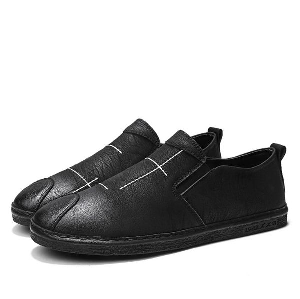 men leather formal business shoe male office work flat shoes oxford breathable party wedding peas causal shoes, Black 
men leather formal business shoe male office work flat shoes oxford breathable party wedding peas causal shoes, Black