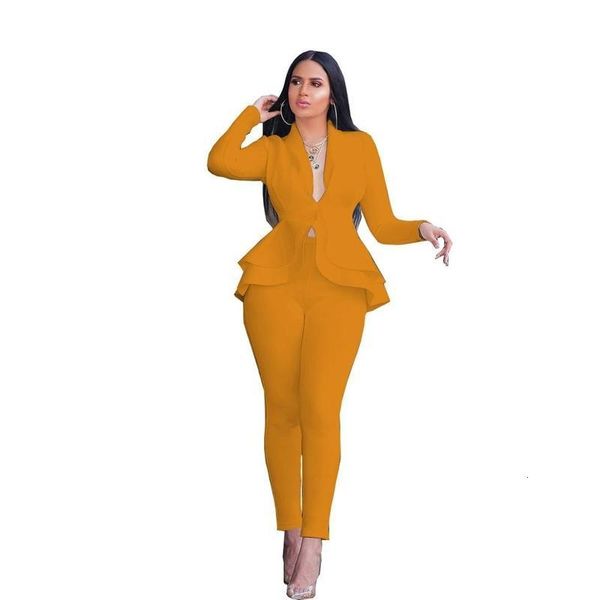 women winter womens set tracksuit full sleeve ruffles blazers pencil pants suit two piece set office lady outfit uniform, White
women winter womens set tracksuit full sleeve ruffles blazers pencil pants suit two piece set office lady outfit uniform, White