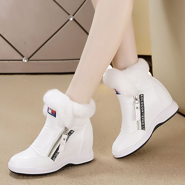 woman platform wedge 2020 autumn new female causal shoes high sneakers side zipper velvet warm snow boots, Black
woman platform wedge 2020 autumn new female causal shoes high sneakers side zipper velvet warm snow boots, Black