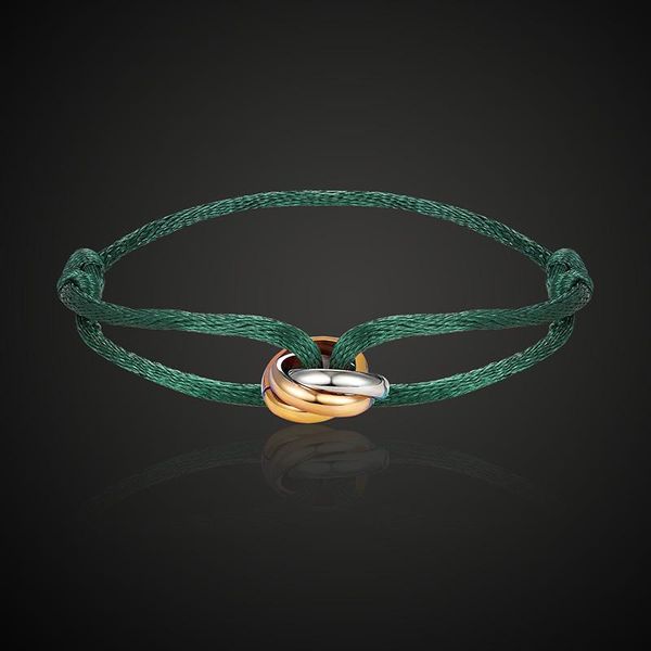 simple three stainless steel circle combination women's bracelet different colors of rope handmade classic popular jewelry, Golden;silver
simple three stainless steel circle combination women's bracelet different colors of rope handmade classic popular jewelry, Golden;silver