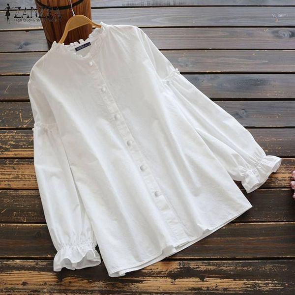 zanzea 2020 spring shirts blouses women buttons down ladies casual solid tunic blusas female ruffles sleeve blusas chemise1, White
zanzea 2020 spring shirts blouses women buttons down ladies casual solid tunic blusas female ruffles sleeve blusas chemise1, White