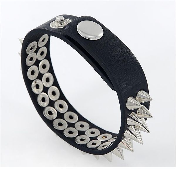 gothic delicate cuspidal spikes rivet cone stud cuff black leather bracelets bangles punk bracelet for women men jllcll, White
gothic delicate cuspidal spikes rivet cone stud cuff black leather bracelets bangles punk bracelet for women men jllcll, White