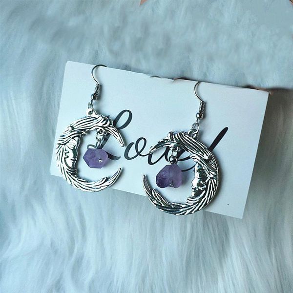 dangle & chandelier purple crystal moon earrings crescent jewelry dark style gothic stone pendant magic wiccan witch macabre amulet, Silver
dangle & chandelier purple crystal moon earrings crescent jewelry dark style gothic stone pendant magic wiccan witch macabre amulet, Silver
