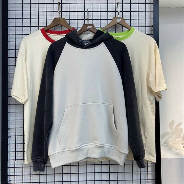 men's hoodies high street fashion pullover sweater loose plush hip hop stitched trendy hoodie, Black
men's hoodies high street fashion pullover sweater loose plush hip hop stitched trendy hoodie, Black