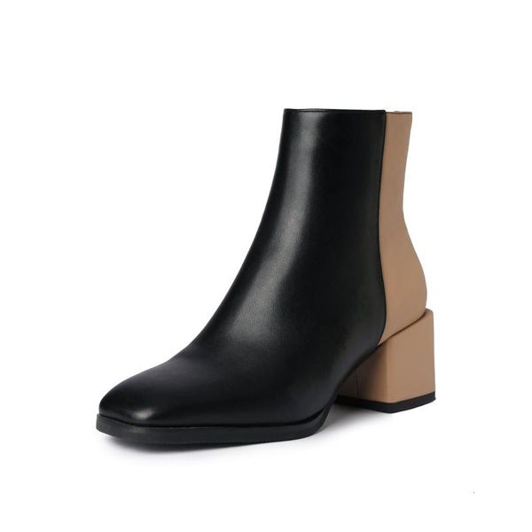 boots lmyom brand genuine leather stitching british style thick heel short square toe comfortable women's shoes size 41, Black
boots lmyom brand genuine leather stitching british style thick heel short square toe comfortable women's shoes size 41, Black