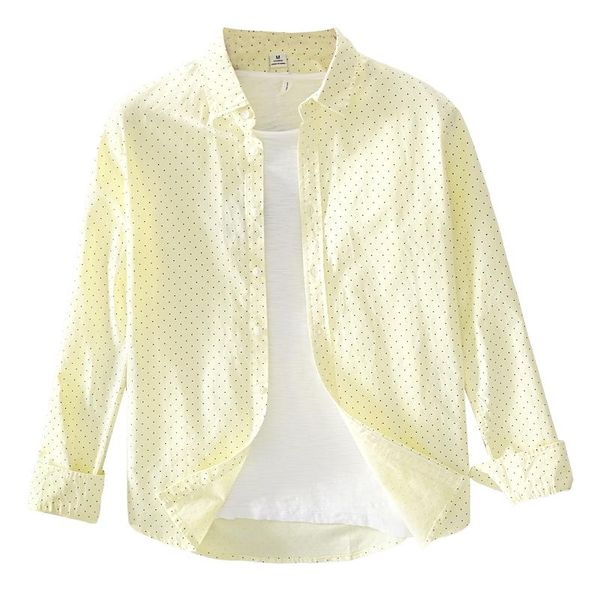 men's casual shirts 2021 spring and summer yellow cotton shirt men brand long sleeve solid for fashion mens comfortable, White;black
men's casual shirts 2021 spring and summer yellow cotton shirt men brand long sleeve solid for fashion mens comfortable, White;black