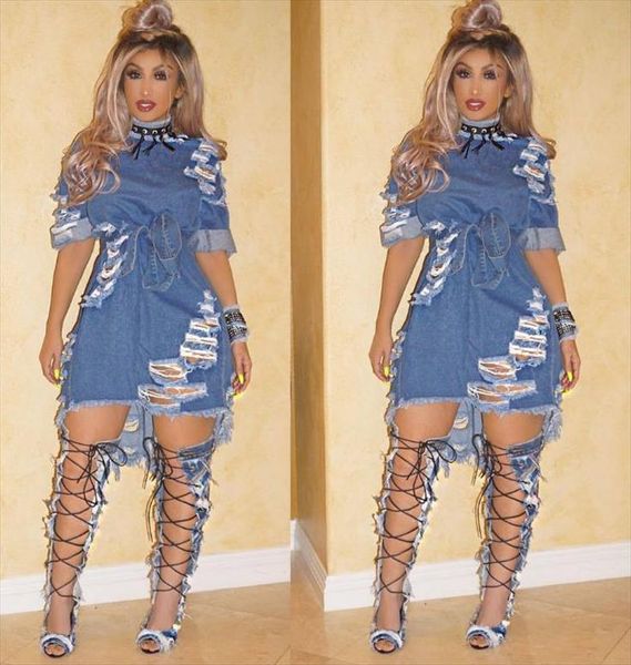 stylish ripped denim dress 2019 new broken holes blue denim mini dress dark blue cut up hollow out sashes, Black;gray
stylish ripped denim dress 2019 new broken holes blue denim mini dress dark blue cut up hollow out sashes, Black;gray