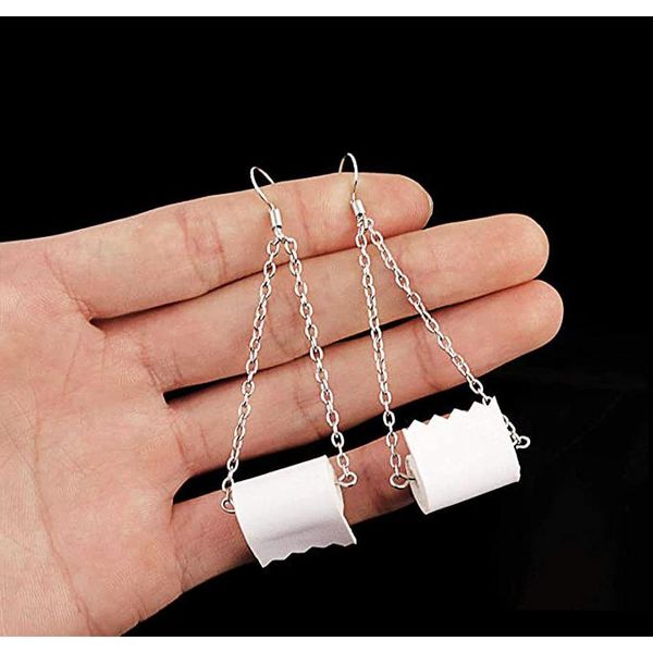 new personality toilet roll drop earrings creative tissue geometric earrings fashion jewelry roll paper earrings zkoc2, Silver
new personality toilet roll drop earrings creative tissue geometric earrings fashion jewelry roll paper earrings zkoc2, Silver