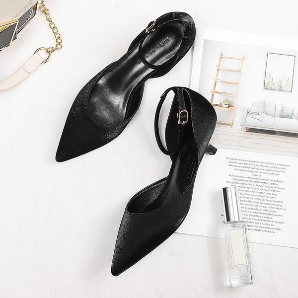 sandals 2021 shoes woman pu leather ankle straps 3cm thin high heels women cover heeled elegant point toe pumps h00351, Black
sandals 2021 shoes woman pu leather ankle straps 3cm thin high heels women cover heeled elegant point toe pumps h00351, Black